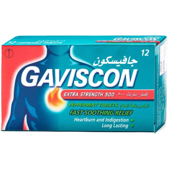 Picture of Gaviscon 500mg Extra Strength Chew Tab, 12s